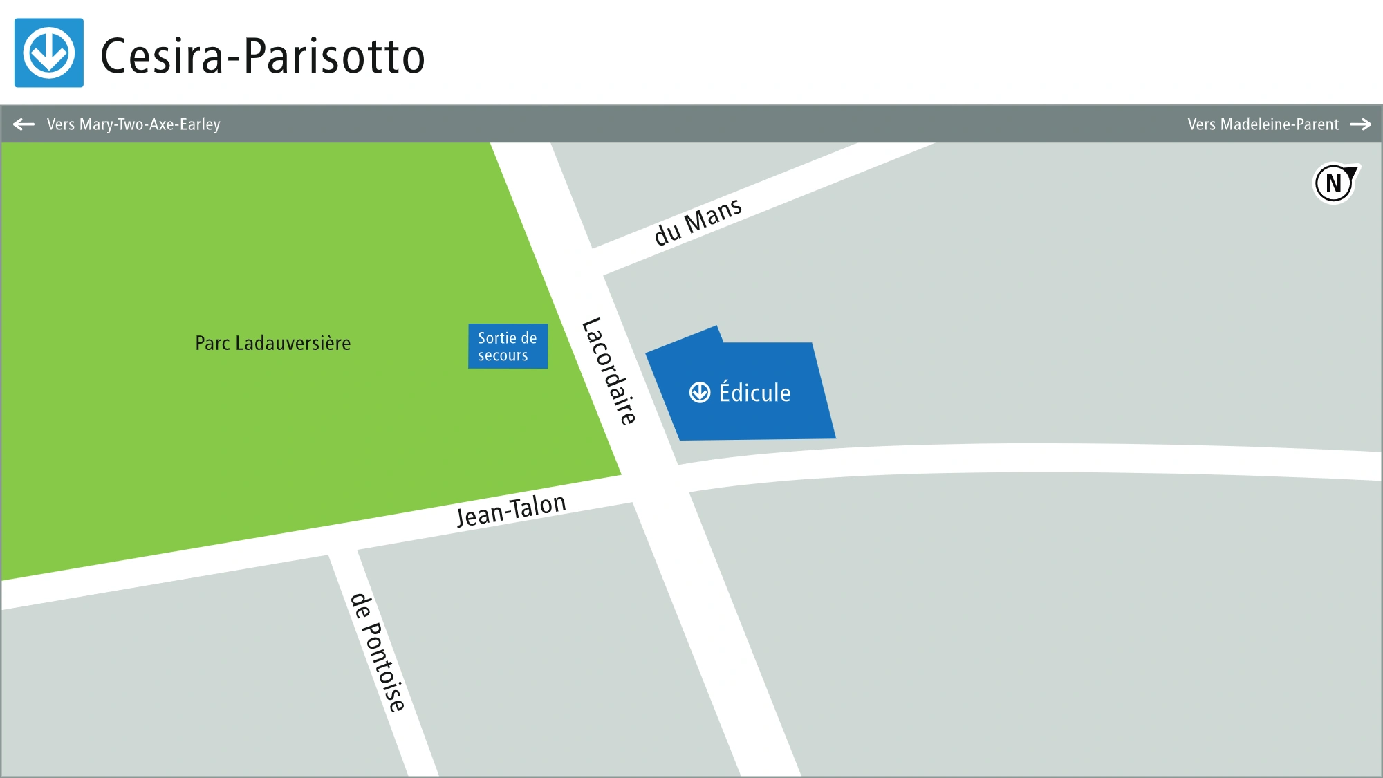 Plan d’accès à la station Cesira-Parisotto