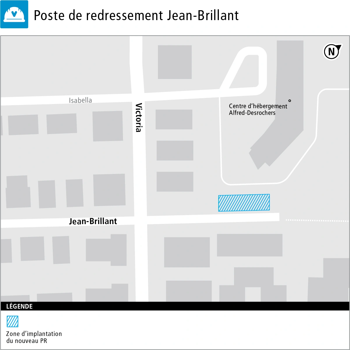Plan de l’emplacement du poste de redressement Jean-Brillant 