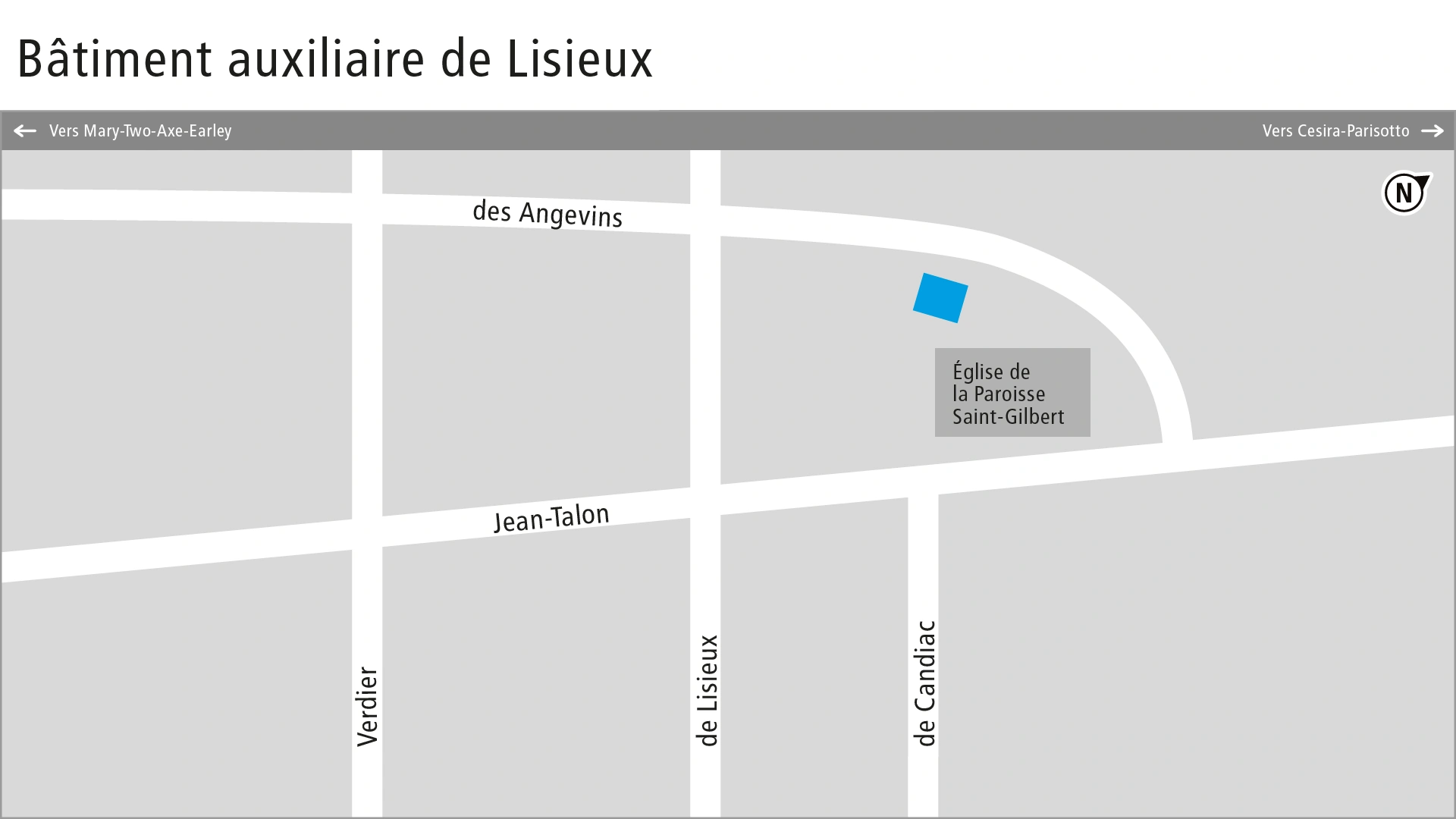 Plan de localisation du bâtiment auxiliaire de Lisieux Plan de localisation du bâtiment auxiliaire de Lisieux