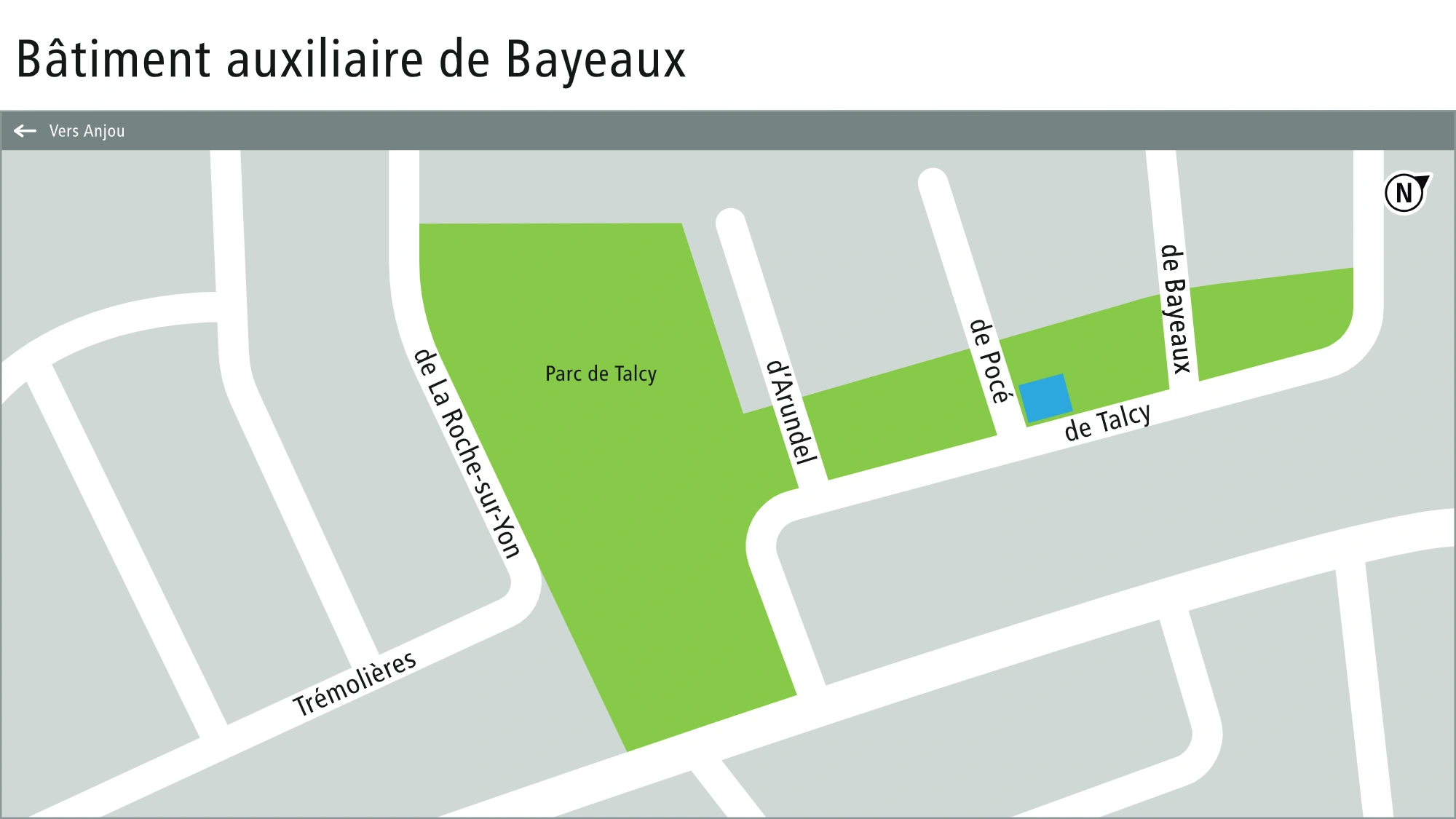 Plan de localisation du bâtiment auxiliaire de Bayeaux 