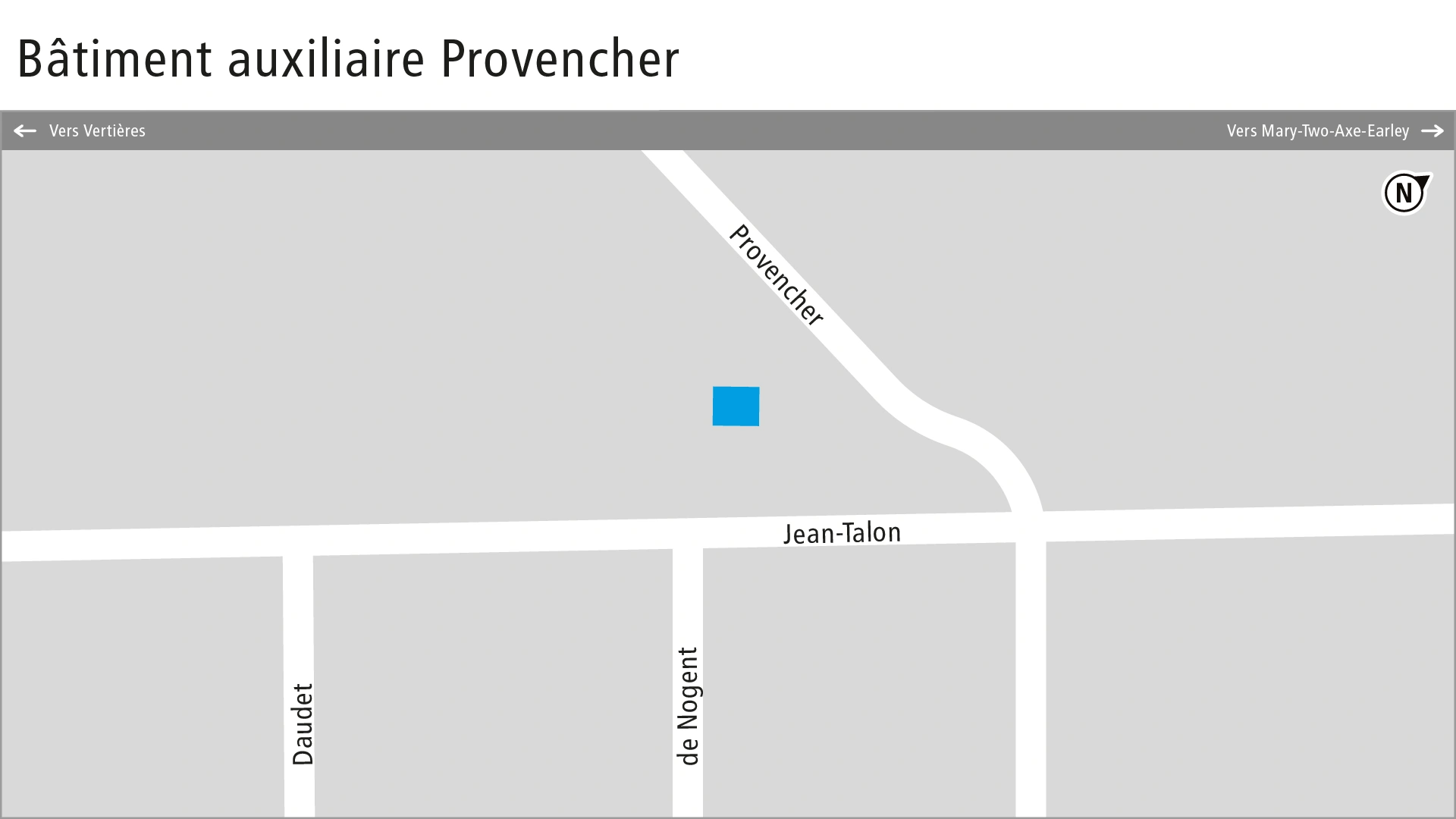 Plan de localisation du bâtiment auxiliaire Provencher 