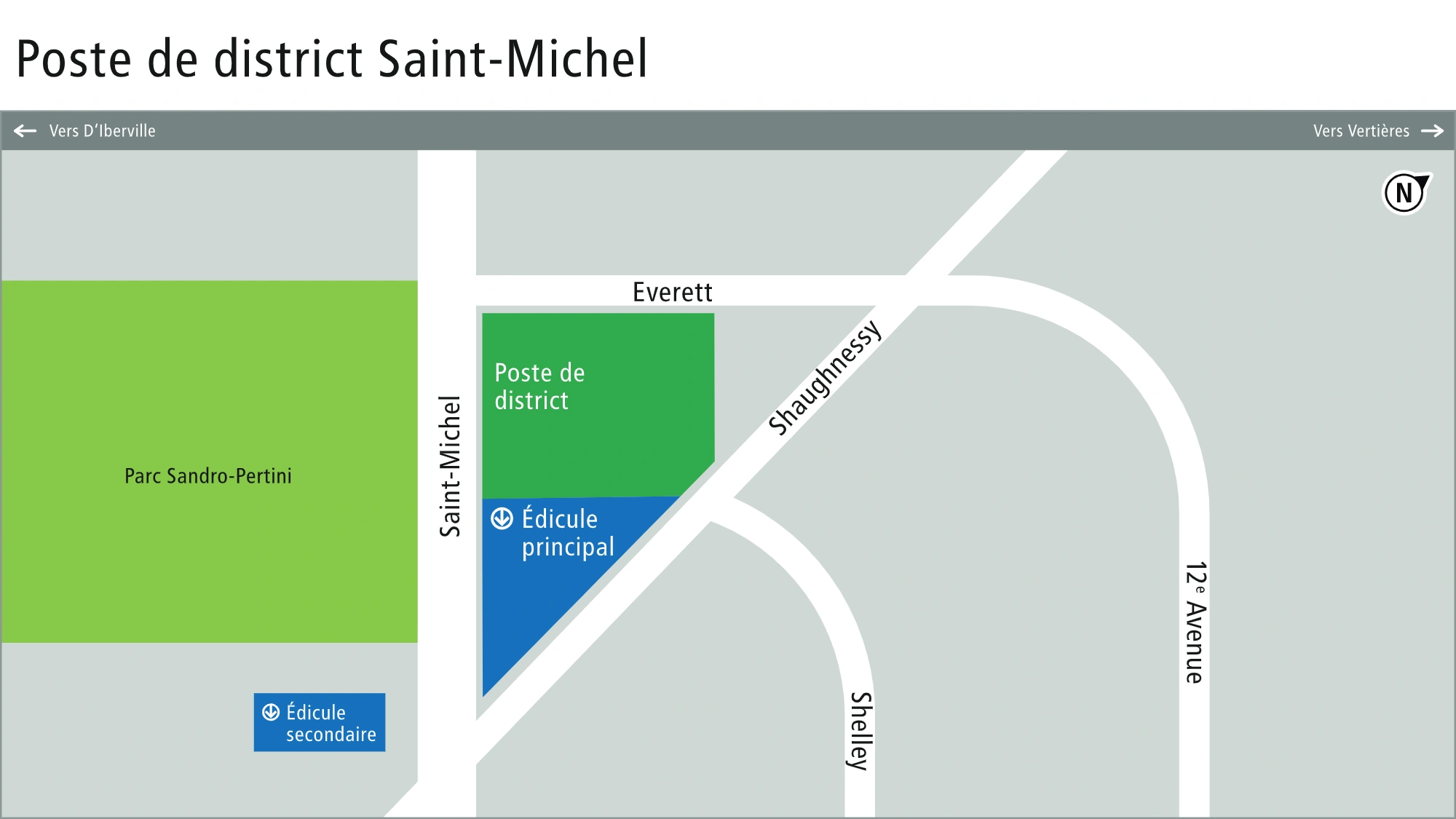 Plan de la localisation du poste de district Saint-Michel 