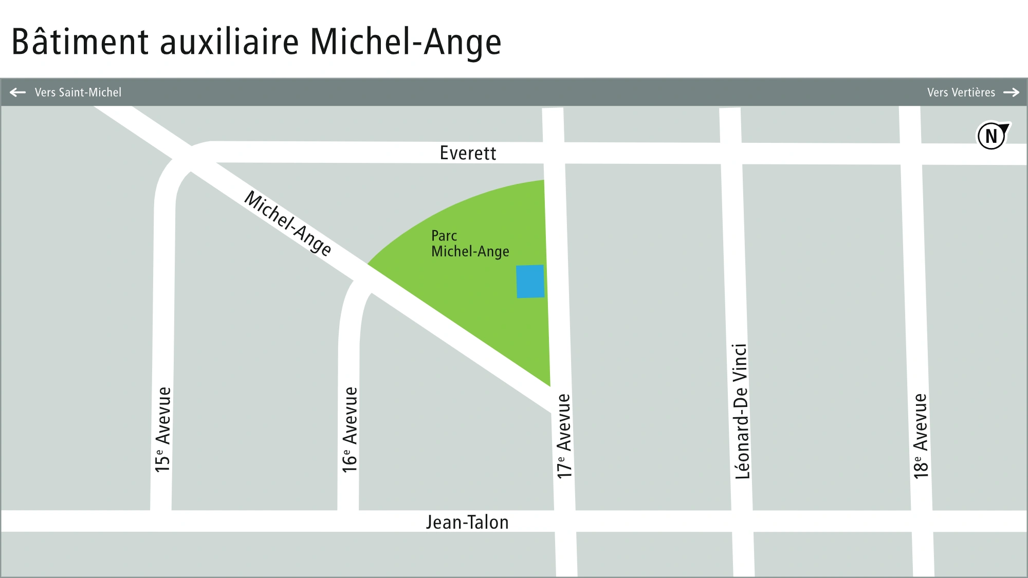 Plan de localisation du bâtiment auxiliaire Michel-Ange 