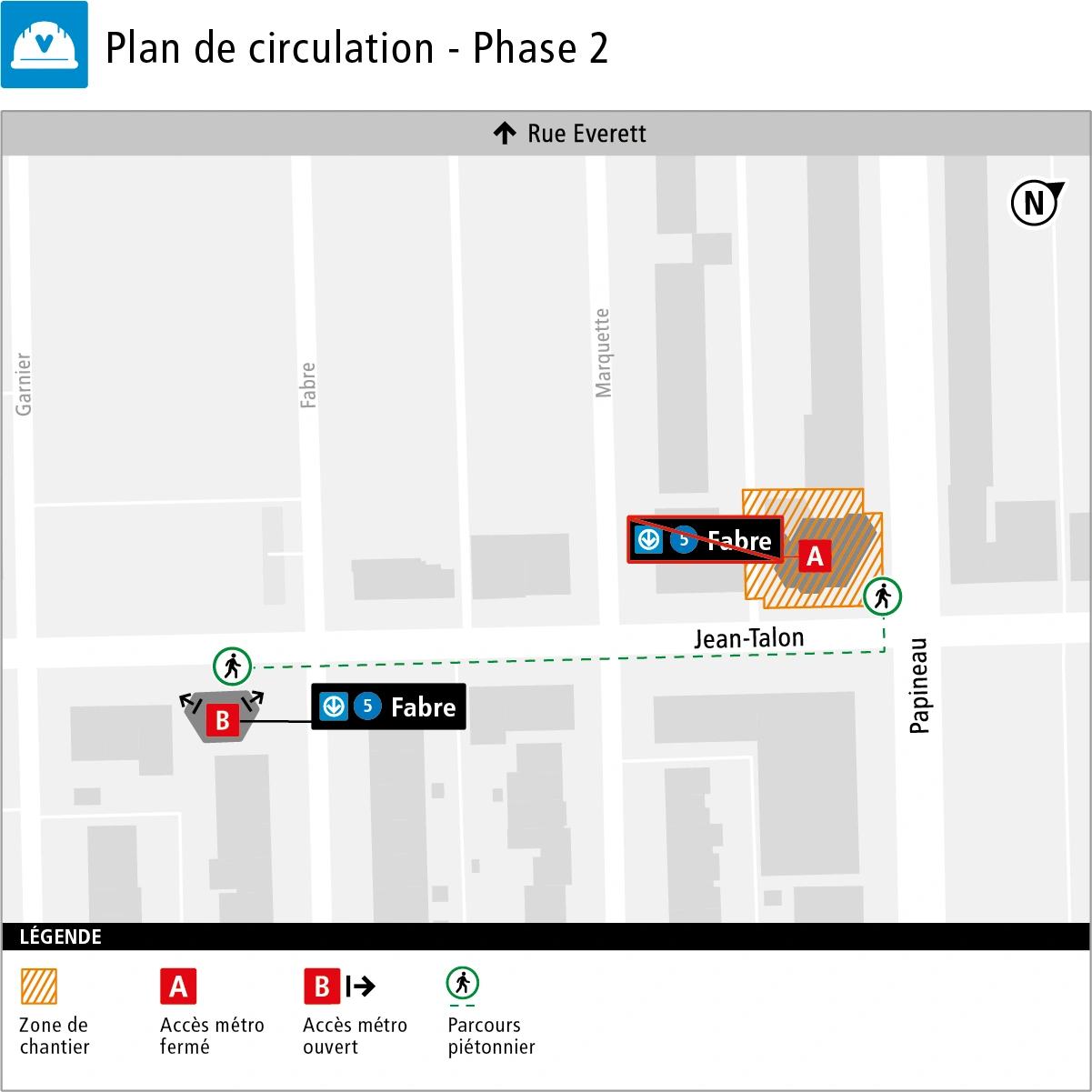 Plan de la circulation autour du chantier du poste de redressement Fabre Plan de la circulation autour du chantier du poste de redressement Fabre