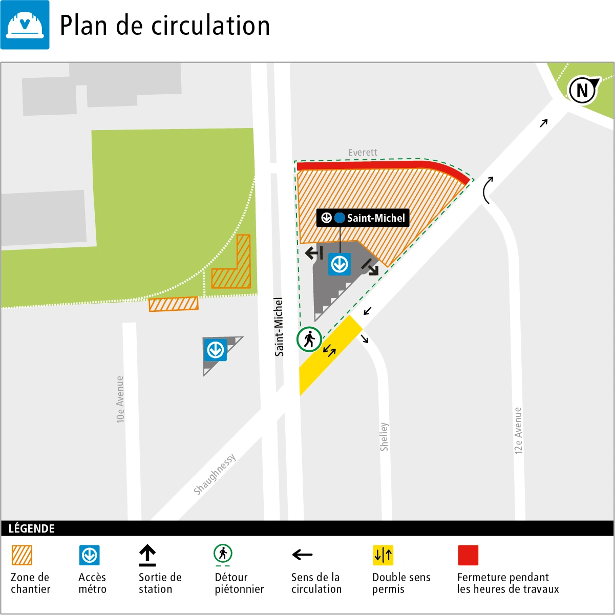 Plan de la circulation autour du chantier du poste de district Saint-Michel Plan de la circulation autour du chantier du poste de district Saint-Michel